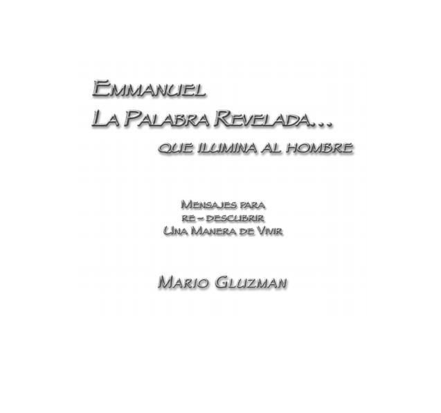 Titulo del libro Emmanuel de Mario Gluzman